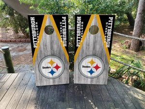 Pittsburgh Steelers Cornhole Wraps / Skins - Design 6.5 Pittsburgh Steelers Cornhole Wraps / Skins - Design 6.5