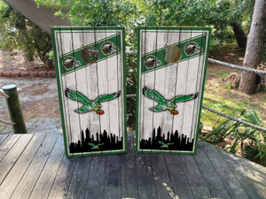 Vintage Eagles Cornhole Wraps / Skins - Throwback Logo Design 9