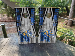 Memphis Tigers Cornhole Wraps / Skins Design 2 Memphis Tigers Cornhole Wraps / Skins Design 2