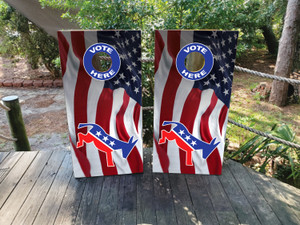 Democrats & USA Flag Cornhole Wraps / Skins Democrats & USA Flag Cornhole Wraps / Skins