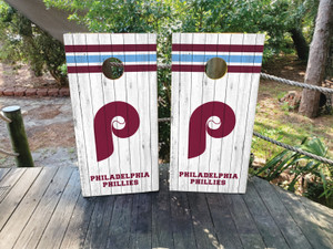 Philadelphia Phillies Cornhole Wraps / Skins - Design 10 Philadelphia Phillies Cornhole Wraps / Skins - Design 10