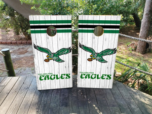 Vintage Eagles Cornhole Wraps / Skins - Throwback Logo Design 10