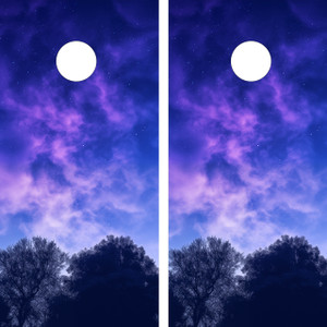 Starry Night (Purple Hue) Cornhole Wraps / Skins - Design 3