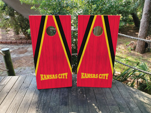 Kansas City Chiefs Colors Cornhole Wraps Kansas City Chiefs Colors Cornhole Wraps