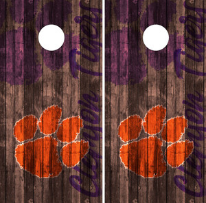 Clemson Tigers Cornhole Wraps Skins Vinyls Decals Clemson Tigers Cornhole Wraps Skins Vinyls Decals