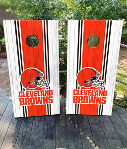 Cleveland Browns Cornhole Wraps / Skins - Design 2 Cleveland Browns Cornhole Wraps / Skins - Design 2