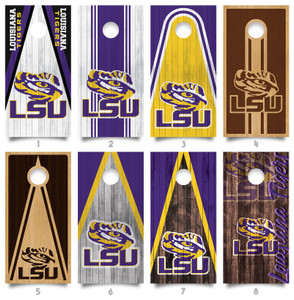 Louisiana State University (LSU) Tigers Cornhole Wraps / Skins - All Designs Louisiana State University (LSU) Tigers Cornhole Wraps / Skins - All Designs