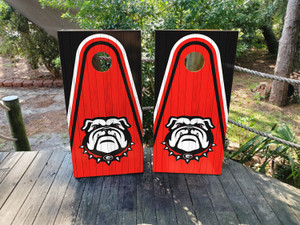 Ga, Georgia, Bulldogs, Bull dogs cornhole Wrap / Skins / Decals / Stickers