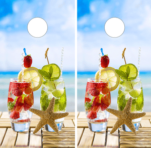 Beachy Drinks and Star Fish cornhole wraps / skins / decals/ stickers Beachy Drinks and Star Fish cornhole wraps / skins / decals/ stickers