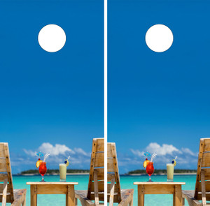 Drinks by the Beach cornhole wraps / skins / decals/ stickers Drinks by the Beach cornhole wraps / skins / decals/ stickers