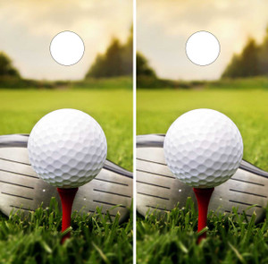 Golf ball and golf club on cornhole wraps Golf ball and golf club on cornhole wraps