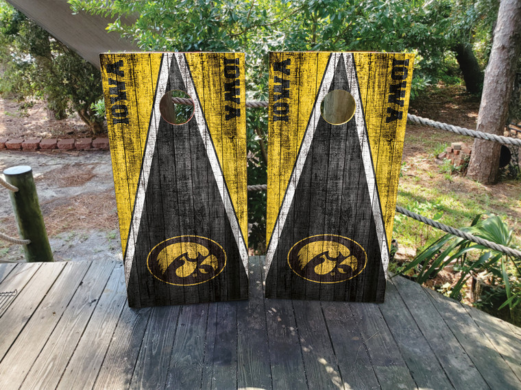 Iowa Hawkeyes Cornhole Wraps / Skins  - Design 19