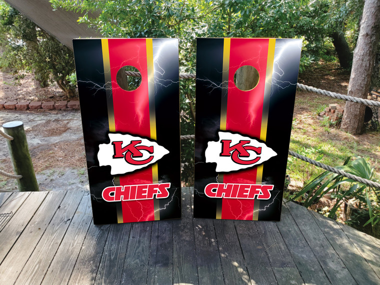 Kansas City Chiefs Red  and White, Cornhole Wraps Skins Vinyls Decals Stickers