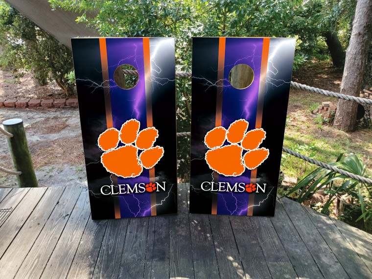 Clemson Tigers Cornhole Wraps Skins Vinyls Decals