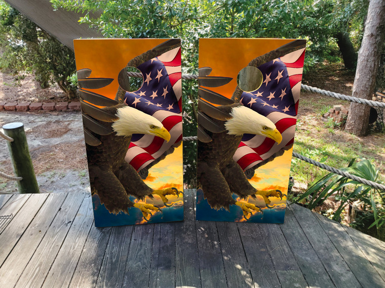 American Flag Cornhole Wraps, Skins, Vinyl, Decals