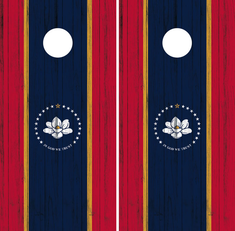 Mississippi flag Cornhole Skins / Wraps / Decals