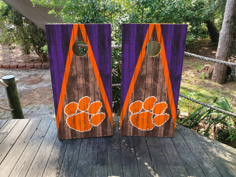 Clemson Tigers Cornhole Wraps Skins Vinyls