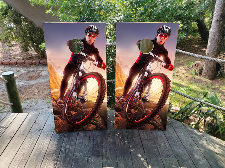 Mountain Biker Cornhole Wraps / Skins