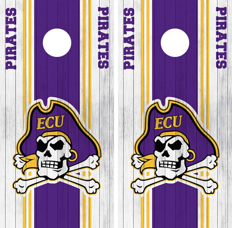 East Carolina Pirates Cornhole Wrap NCAA Game Board Skin Vinyl Decal Set CO765 