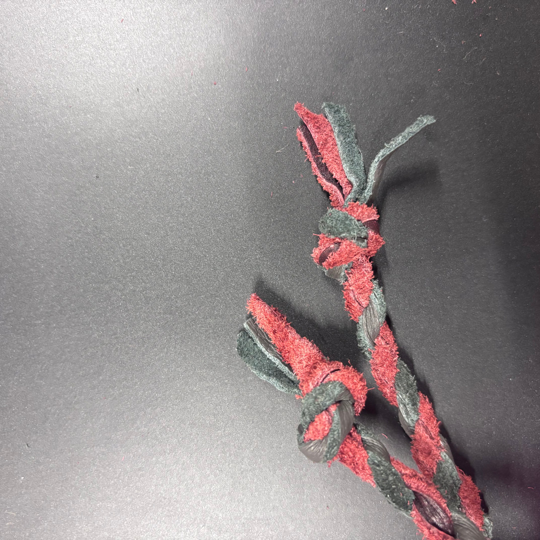 Red and Black Leather Bondage rope