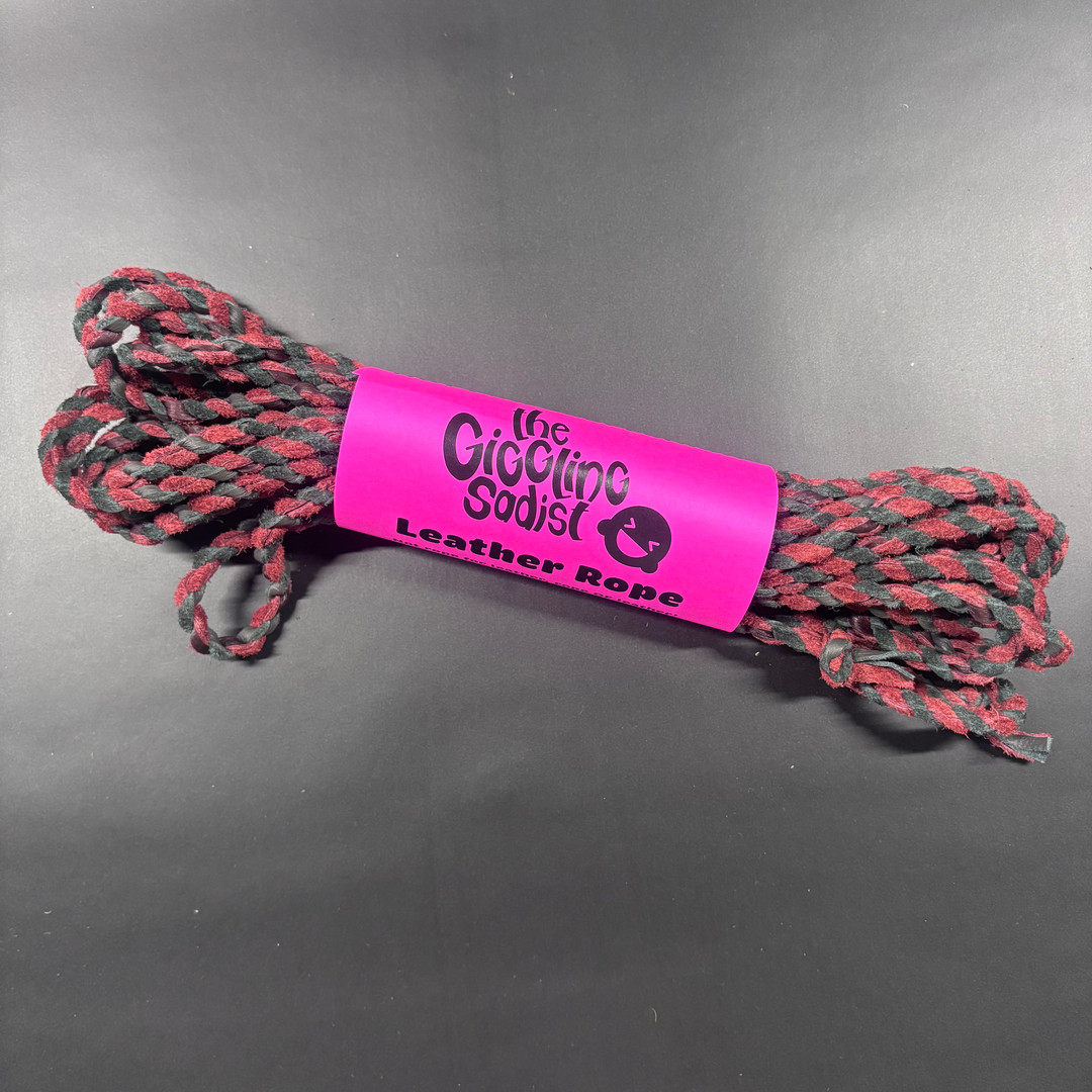 Red and Black Leather Bondage rope