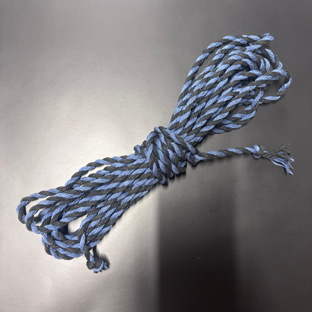 Blue and Black Split Color Hemp Rope Mini Kit