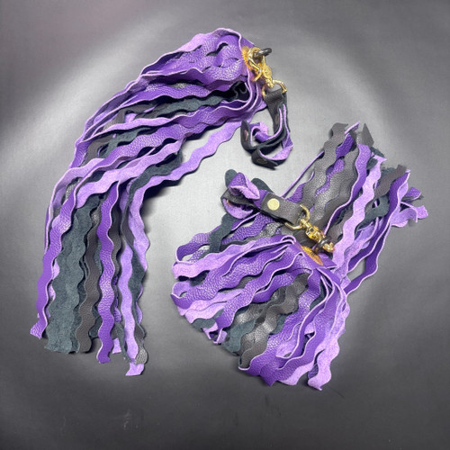 Purple and Black Wavy Florentines (Gold Hardware)
