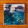 The Painted Lily Manet Steamboat, Seascape with Porpoises Tile by The Painted Lily