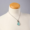 Lulu and Glass Aqua Drop Artisan Glass Necklace by Lulu and Glass