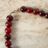 Michael Michaud Deep Red Beaded Gingko Necklace