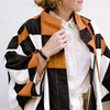  Patchwork Quilted Cocoon Jacket 