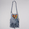 Trovelore Embroidered & Beaded Fringe Purse - Grey 