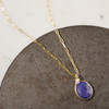 Sarah Richardson Jewelry Purple Tanzanite w/ White Zircon Gold Chain
