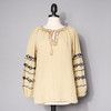 Handwoven & Embroidered Linen Folk Top