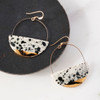 Semi Circle Black Splatter Dangles by StitchPrism