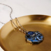 Round Blue Artisan Glass Necklace by Lulu and Glass