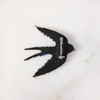 Flying Barn Swallow Embroidered & Beaded Pin