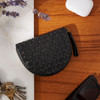 Woven Black Leather Coin Purse