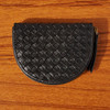 Woven Black Leather Coin Purse