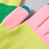 Green/Pink Knit Tricolor Touchscreen Gloves