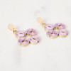 Lavender Single Blossom Quilled Paper Earrings by Julie Pierre