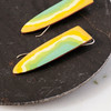 Golden Multicolor Long Enamel Earrings from Echo Metals