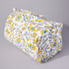 Large Yellow Provence Block Printed Quilted Cosmetic Bag