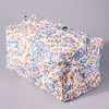 Large Starflower Block Printed Quilted Cosmetic Bag