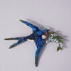 Large Embroidered & Beaded Peace Swallow Pin