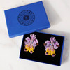 Embroidered & Beaded Lavender Lily Earrings