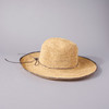 Crochet Straw Sun Hat with Grey Trim