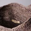 Grey Crochet Straw Crossbody Bag