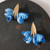 Silk Flower Blue Lily Post Earrings