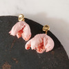 Silk Flower Bud Earrings - Pink